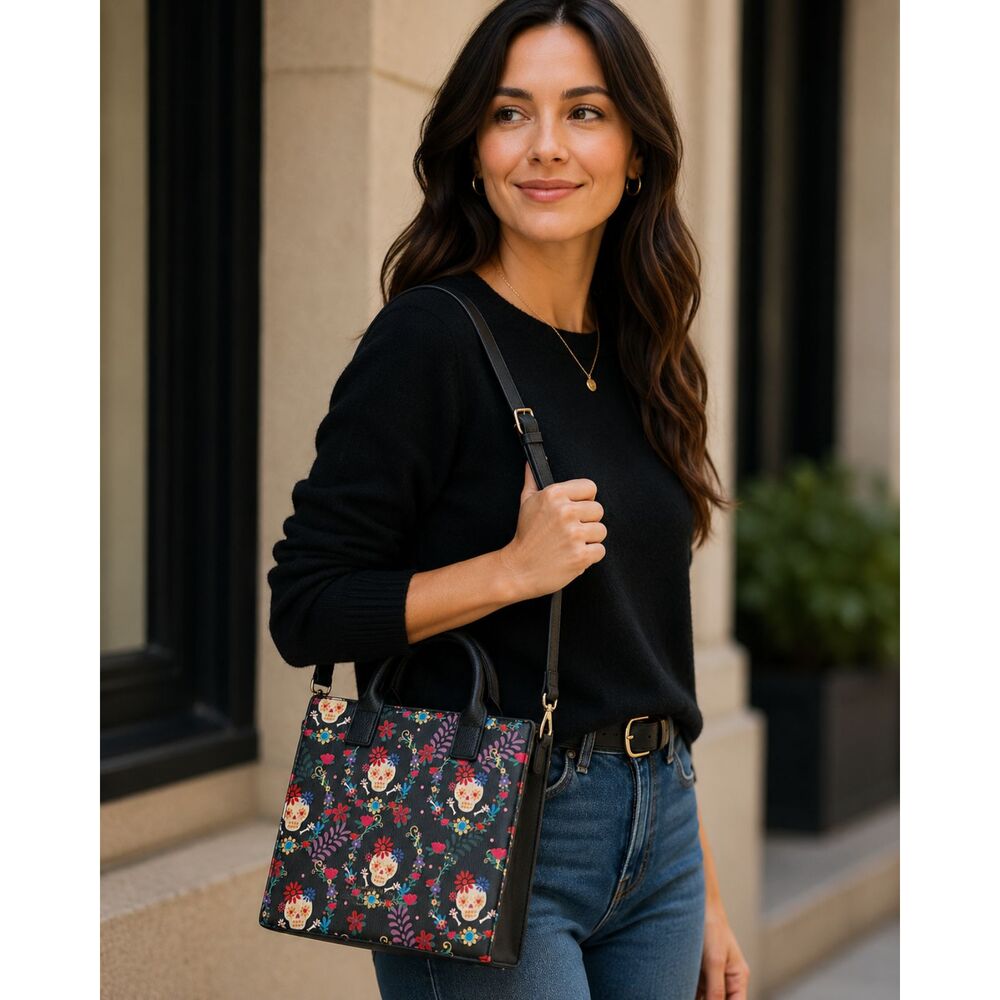 Like Dreams Day of the Dead Sugar Skull Handbag Halloween Purse Women Festive